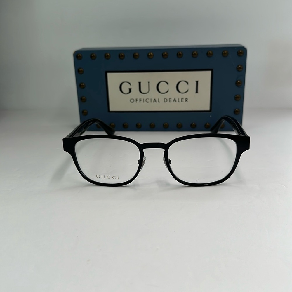 Auth - Gucci GG1118O 003 Eyeglasses Men's Black/Grey Full Rim Square Shape 52-2… - Picture 5 of 16